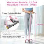 Pedal Resistance Band with Handle, Durable 6-Tube Exercise Bands