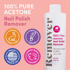 ella+mila 100% Pure Acetone Nail Polish Remover for Acrylic & Gel, 8 fl oz
