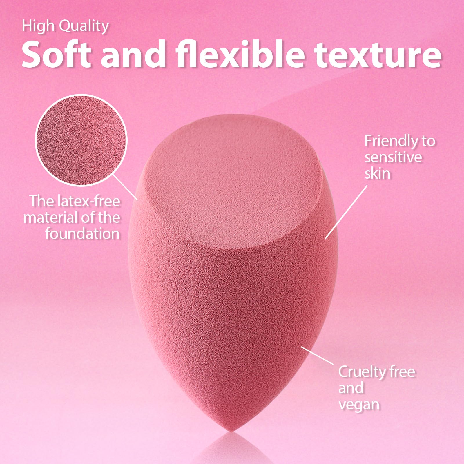Foonbe Makeup Sponge Set, 7 Pcs Multi Colored Blender Sponges | Liquid Cream Powder Use, Latex Free Vegan & Cruelty-Free, with 1 Mini Sponge, Assorted Beauty Sponge Shapes, Travel Case