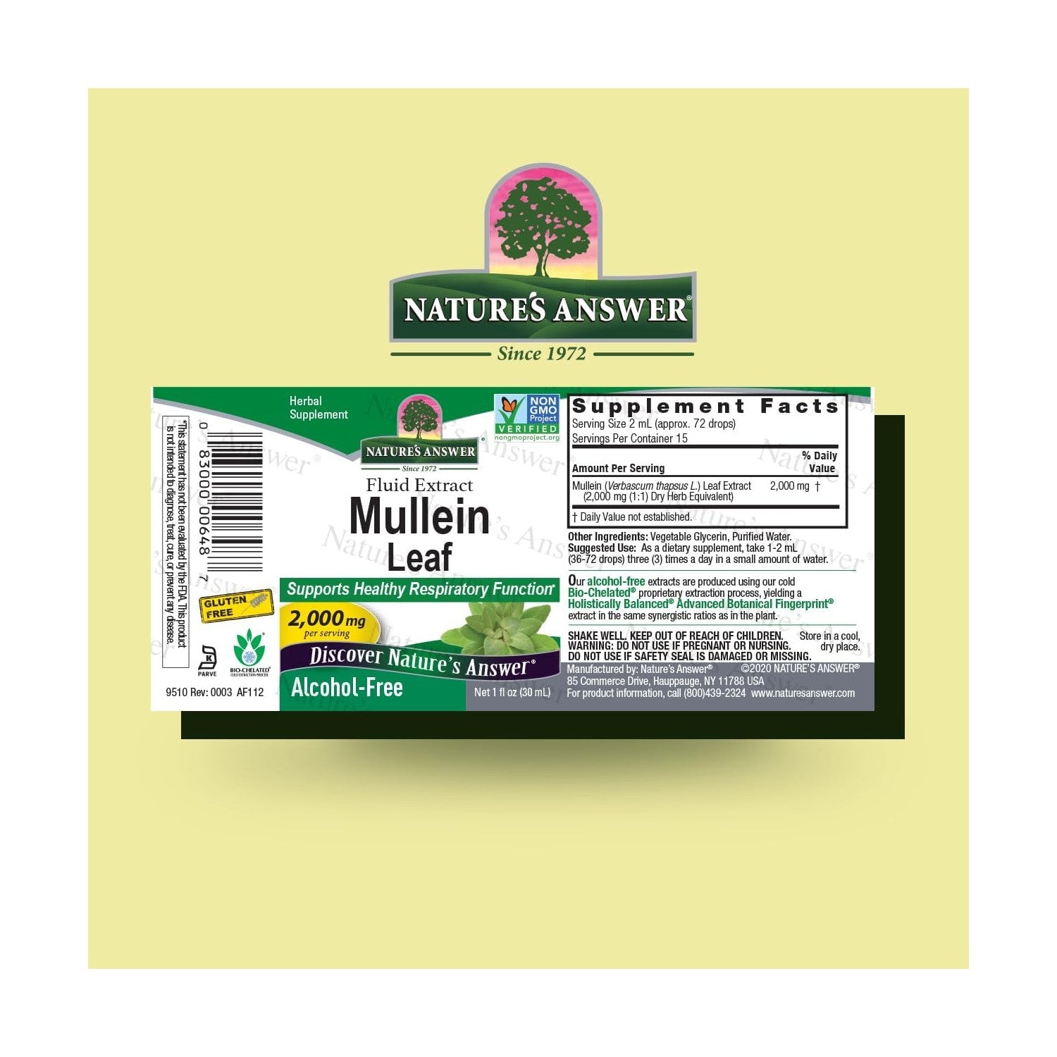 Buy now Nature's Answer Mullein Herb - Mullein Leaf Extract for Lungs - Alcohol Free, Non GMO, Made in USA - Supports Respiratory Function & Promotes Healthy Lungs - Mullein Leaf 1 Ounce Extract at indiglob india