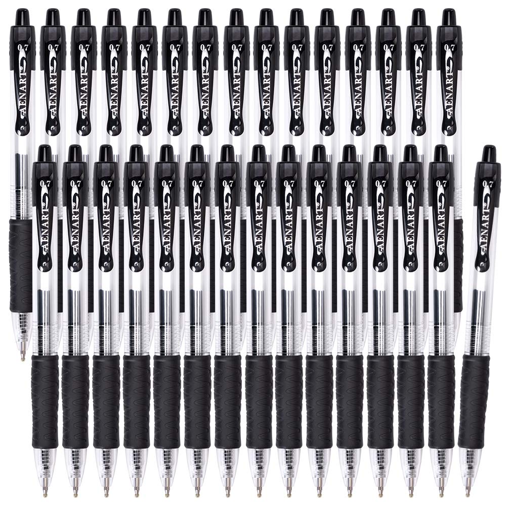 Aen Art 30 Gel Pens, Retractable Gel Ink Roller Pens for Smoothly Writing