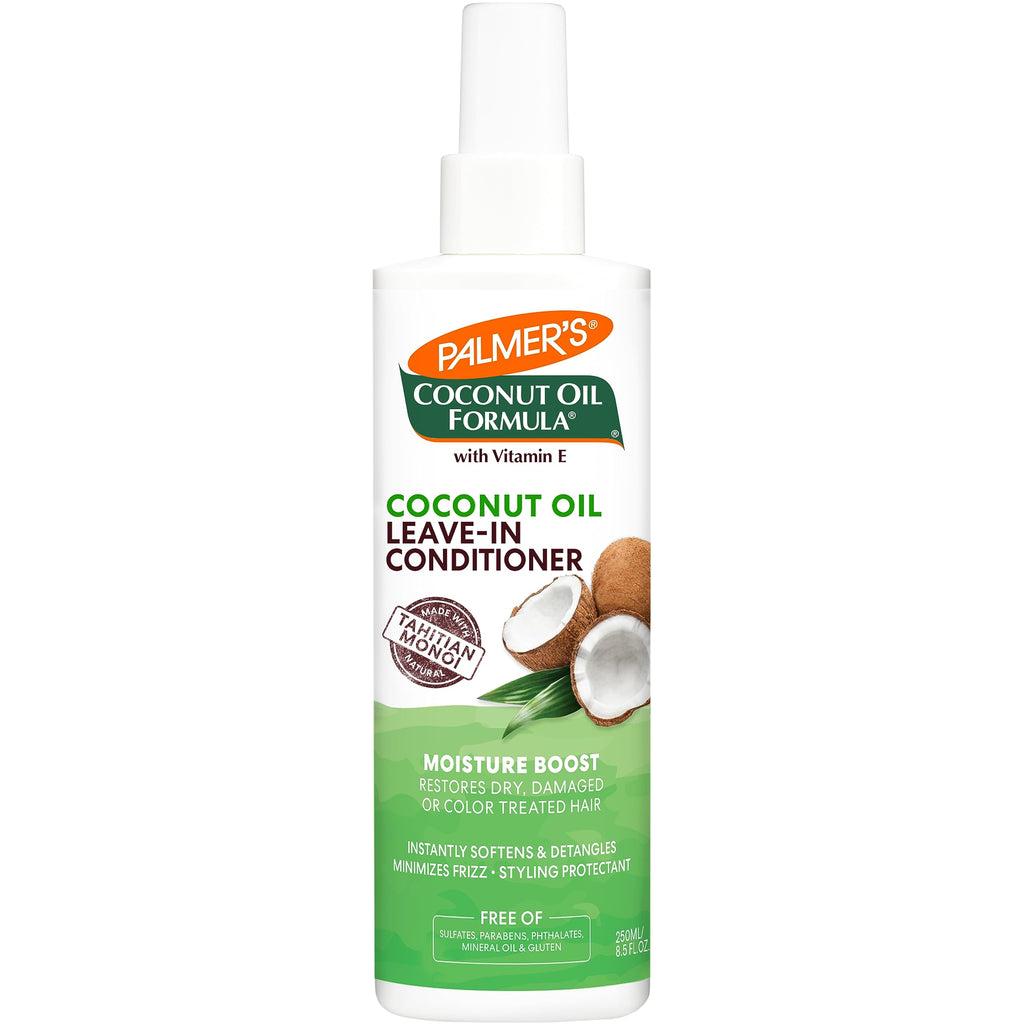 Palmer's Leave-In Conditioner Spray, Coconut Oil Moisture Boost (8.5 Oz) | Moisture Boost Style Protectant for Dry, Damaged Hair, Instantly Detangles, Hydrates & Strengthens Textured & Curly Hair