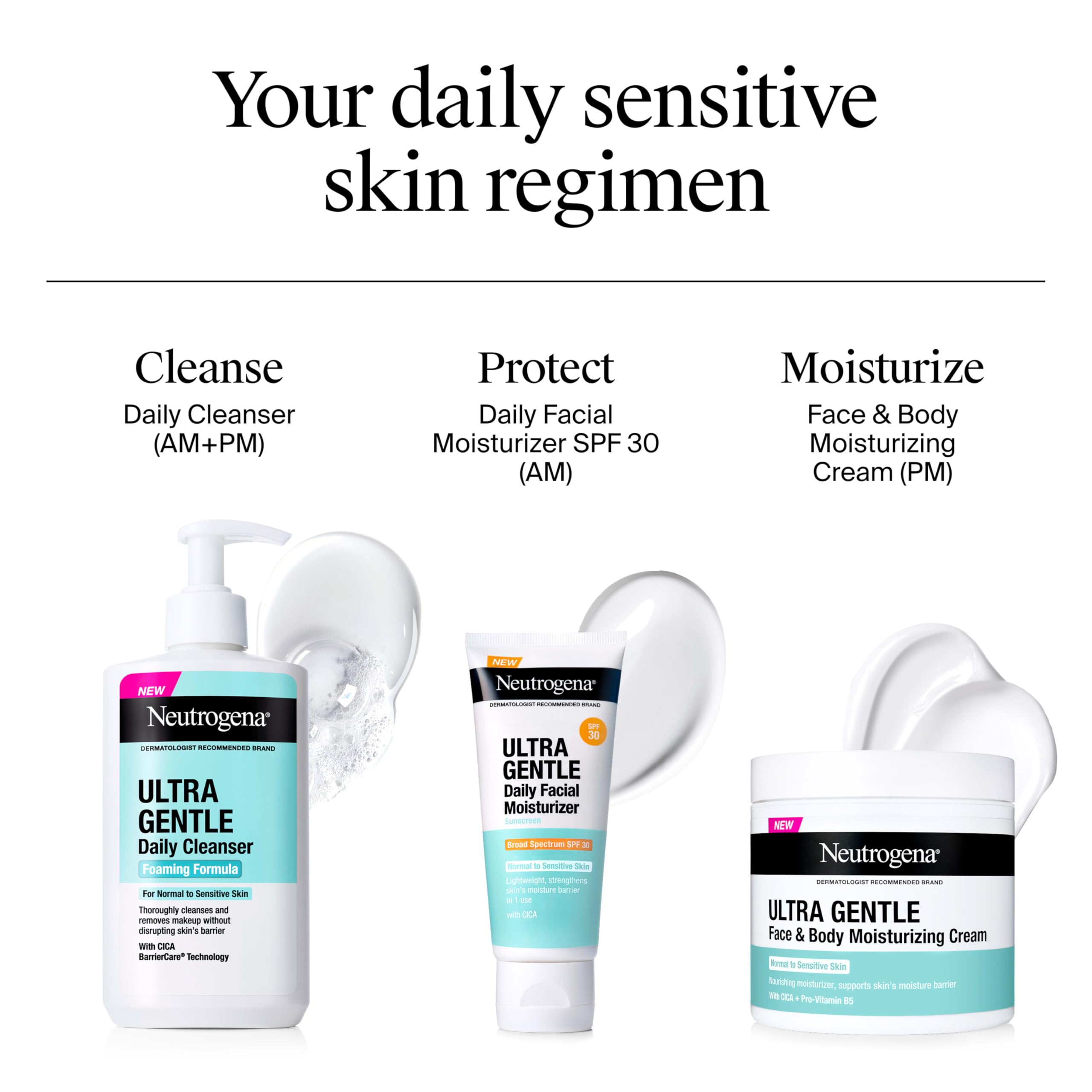 Neutrogena Ultra Gentle Foaming Facial Cleanser, Fragrance Free, 16 fl. oz | Sensitive Skin, Daily Face Wash, Removes Dirt Oil & Makeup Without Over-Drying, Soap-Free