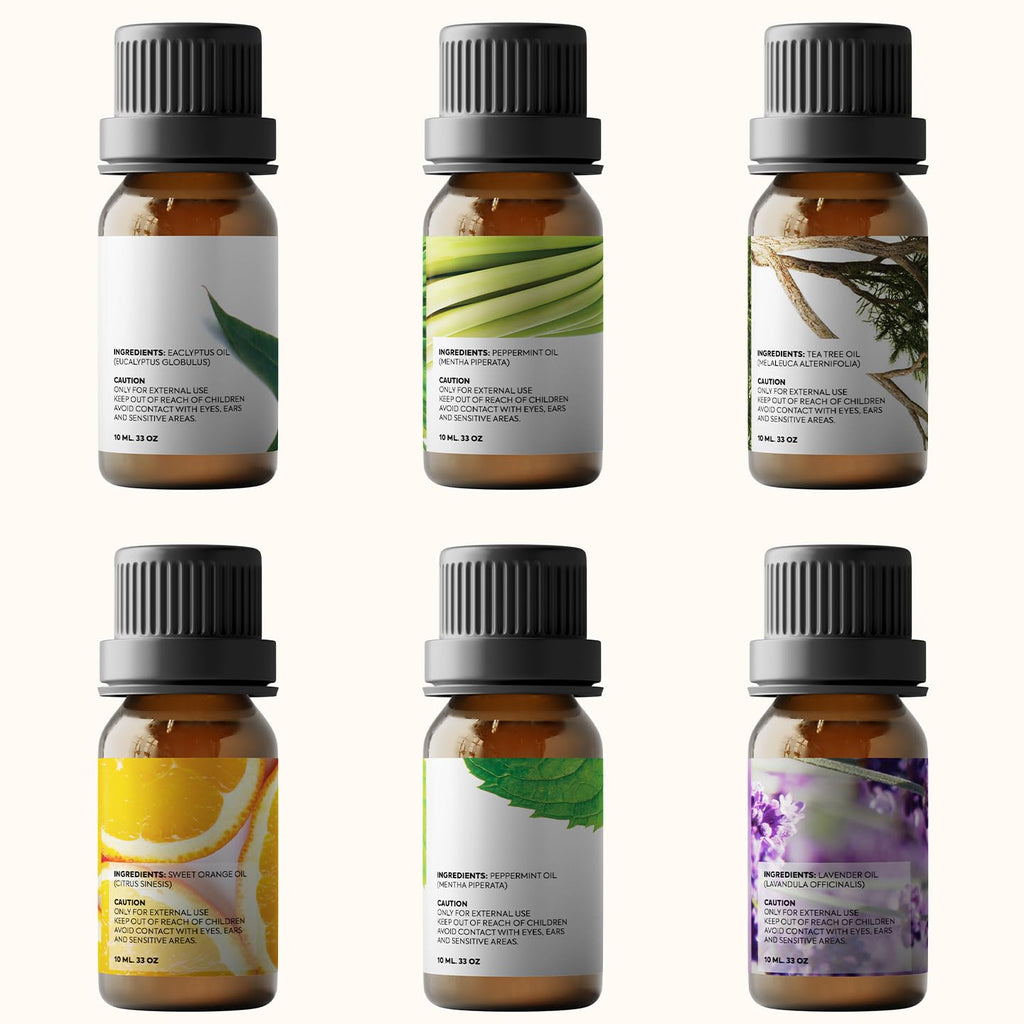 Buy now Essential Oils Set by Pure Aroma - Top 6 Aromatherapy Oils Gift Set-6 Pack, 10ml (Eucalyptus, Lavender, Lemongrass, Sweet Orange, Peppermint, Tea Tree) at indiglob india