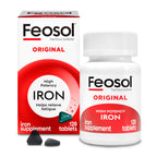 Feosol Original Iron Supplement Tablets, Non-heme, 65mg Iron per Pill, 1 Per Day, 120ct, 4 Month Supply, for Energy and Immune System Support, Made in USA | Iron supplements for energy and immune system support, small coated ferrous sulfate tablets