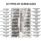 500-Piece Silver Micro Screw Repair Kit 18-Size Stainless Steel Tiny Screws with Screwdriver for Glasses, Watches, Jewelry & Electronics