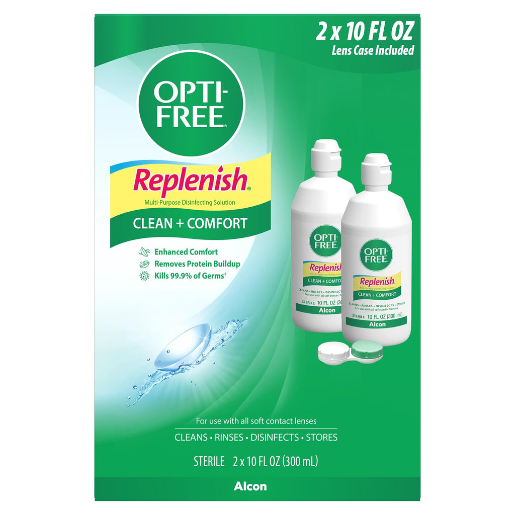 OPTI-FREE Replenish Multi-Purpose Contact Lens Solution (10 Oz, Pack of 2)