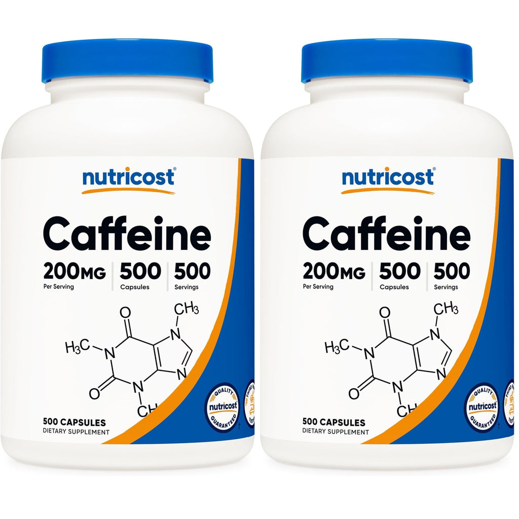 Nutricost Caffeine Pills, 200mg Per Serving (500 Caps)
