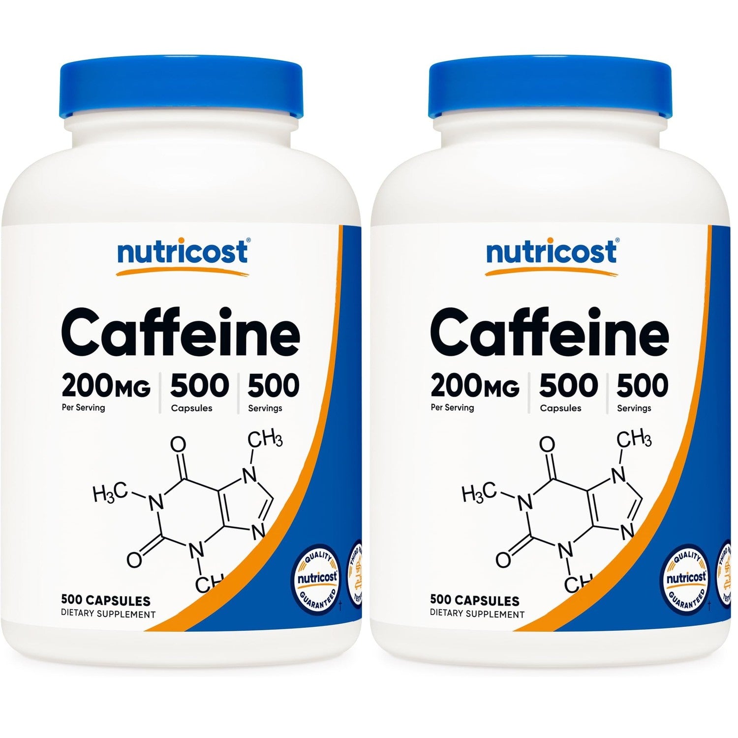 Nutricost Caffeine Pills, 200mg Per Serving (500 Caps)
