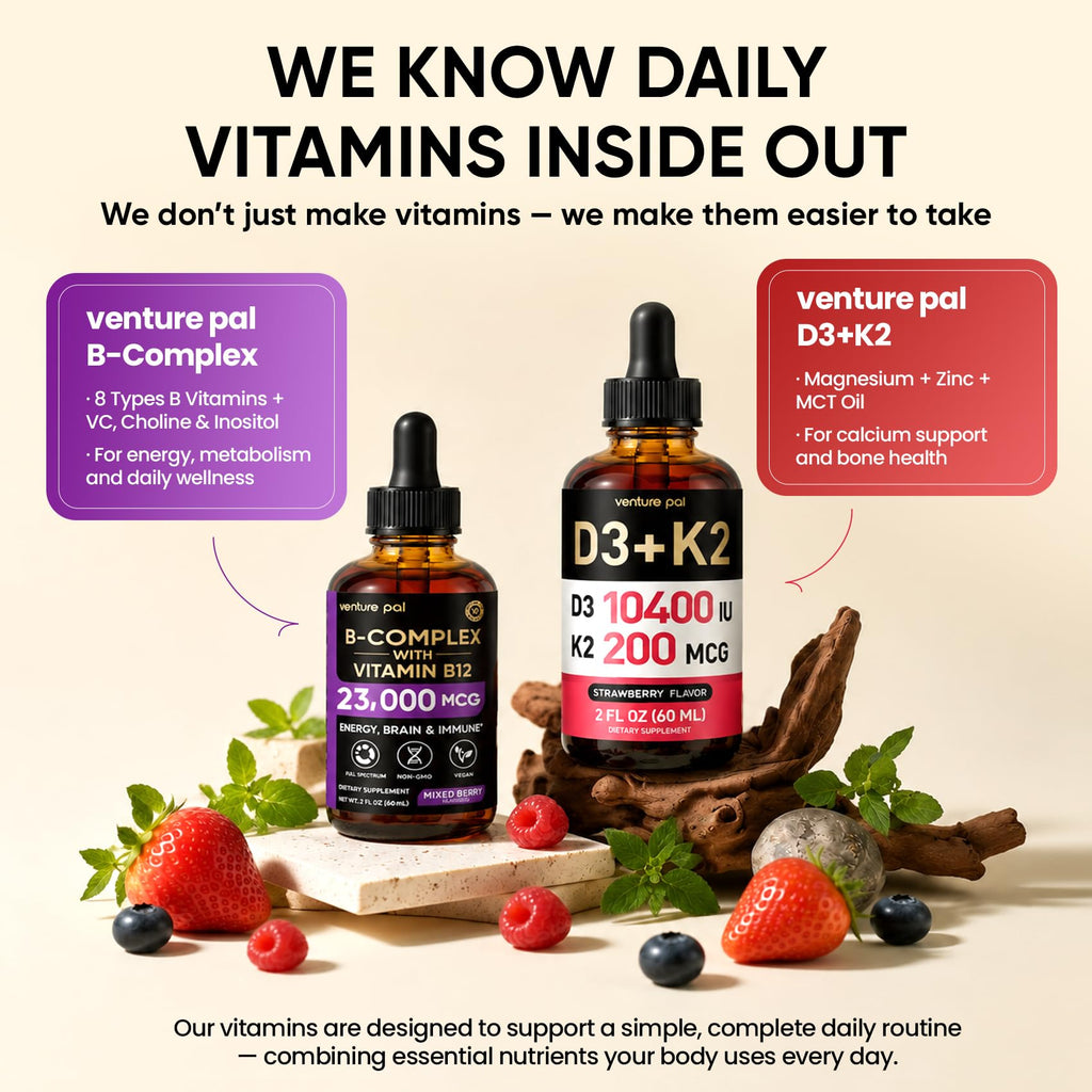 Vitamin B Complex 23000mcg - Methyl B12| B9 Folic|B7 Biotin,B1,B2,B3,B5,B6 | Vitamin B Complex Liquid Drops for Men & Women with Vitamin C, Choline & Inositol for Energy, Immune & Brain Support - 2Oz