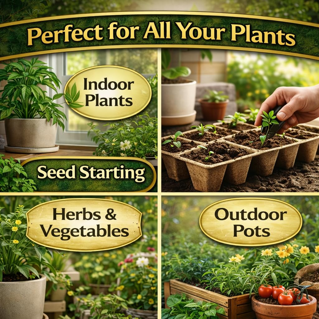 Potting Mix Soil 3 QT for Indoor Plants & Outdoor Gardening – Seed Starter Soil, All Purpose Planting Mix – Moisture Retaining, Fast Draining Soil for Seeds, Herbs, Flowers & Vegetables