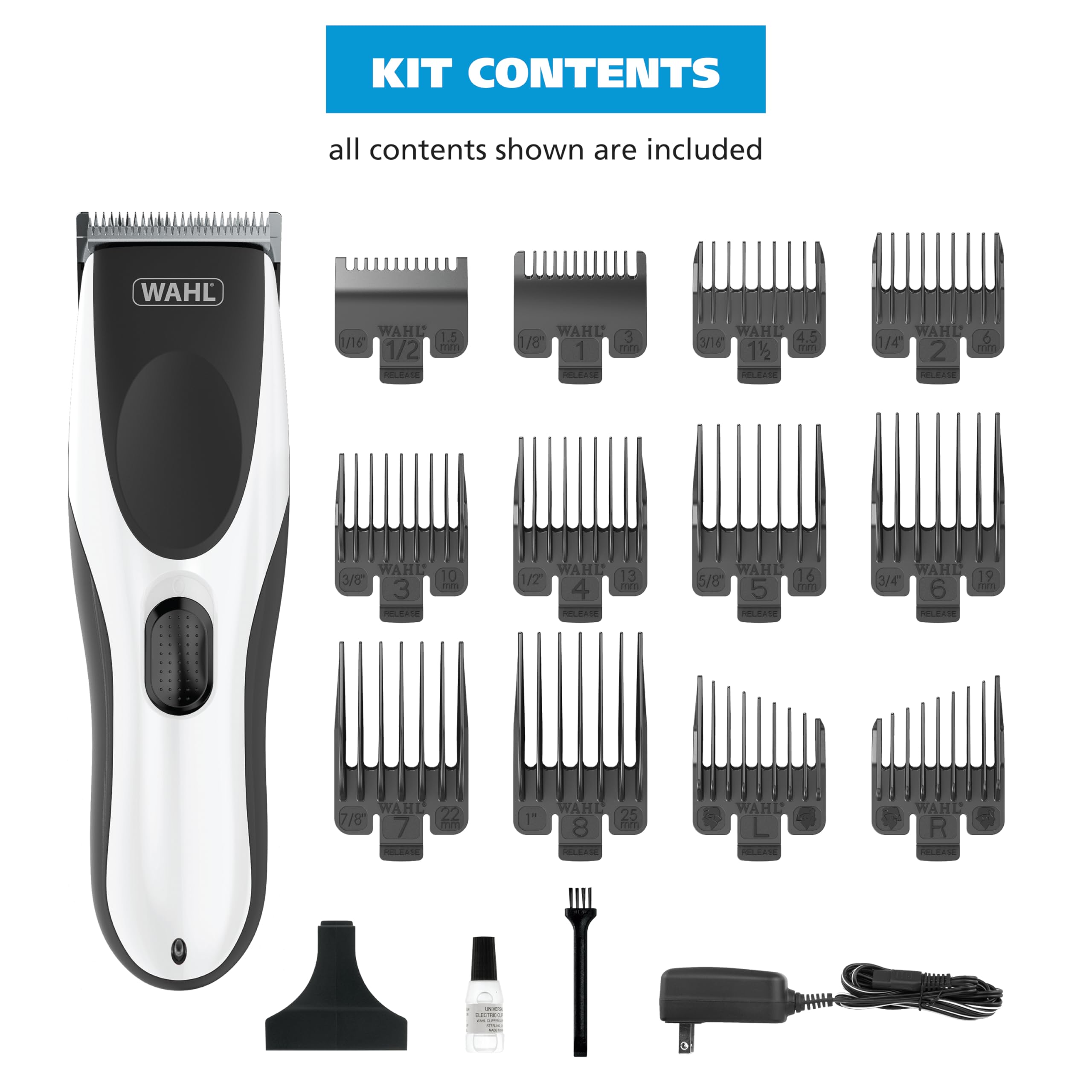 Wahl Clipper Home Pro Cordless Rechargeable Hair Clippers for Men | At-Home Haircuts For Men, Kids, & The Whole Family - Precision Haircutting Blades, Secure Snap-N-Lock Guards - Model 3031656