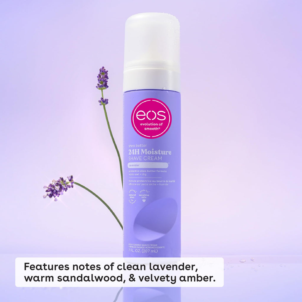 eos Shea Better Shave Cream- Lavender, Shea Butter, Aloe Vera, Moisturizing, Shaving Cream for Women, eos Shave Cream, 7 fl oz, 2-Pack