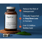 ALGAECAL Plant Based Calcium Supplement for Bone Strength, 90 Caps, 3 Packs | Organic red algae calcium 750mg with D3 1000 IU and 13 minerals for daily bone health support. Veggie capsules.