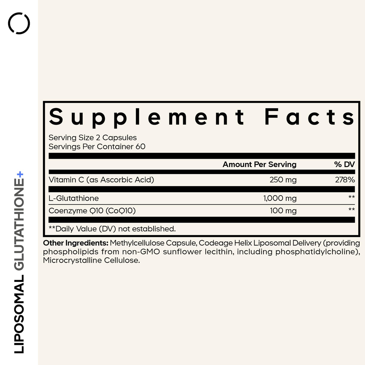 Codeage Liposomal Glutathione+, 1000mg, Vitamin C, CoQ10, 120 Capsules