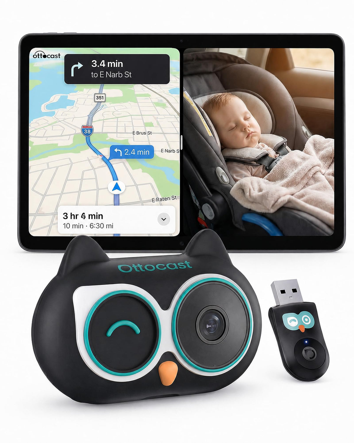 OTTOCAST Cabin Care Baby Car Camera 2026 (for Wired CarPlay Only)