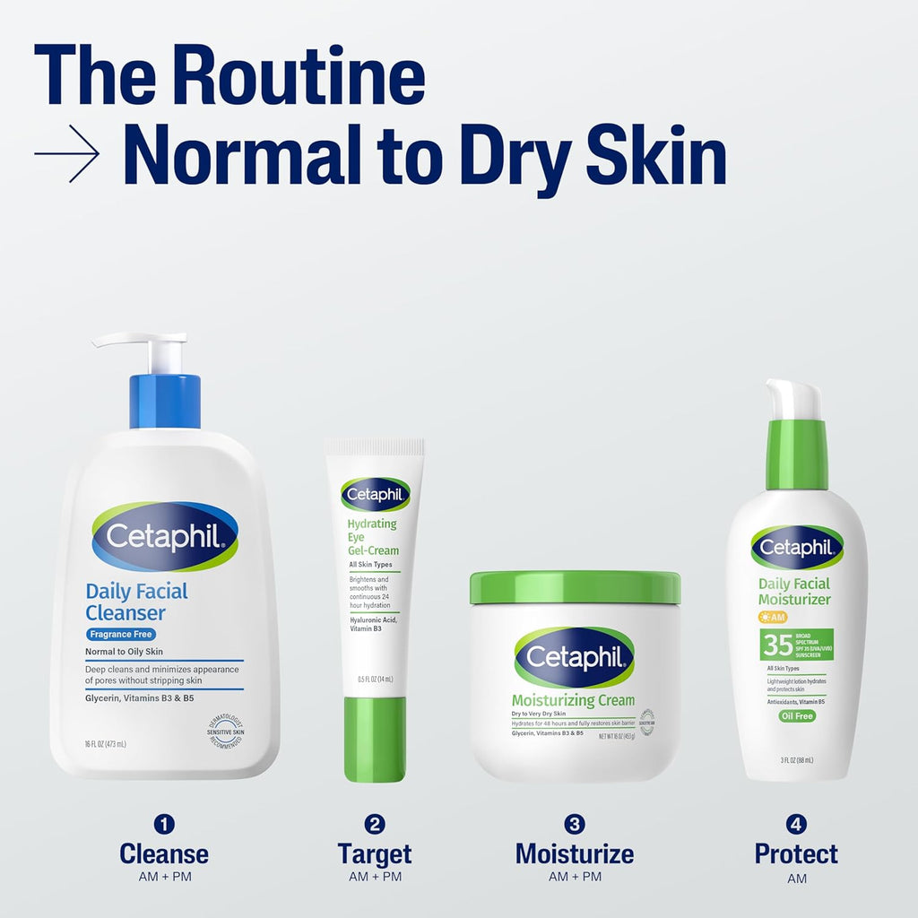 Buy now Cetaphil Face Wash, Daily Facial Cleanser for Sensitive, Combination to Oily Skin, 16 Oz, Fragrance Free, Gentle Foaming, Soap Free, Hypoallergenic at indiglob india