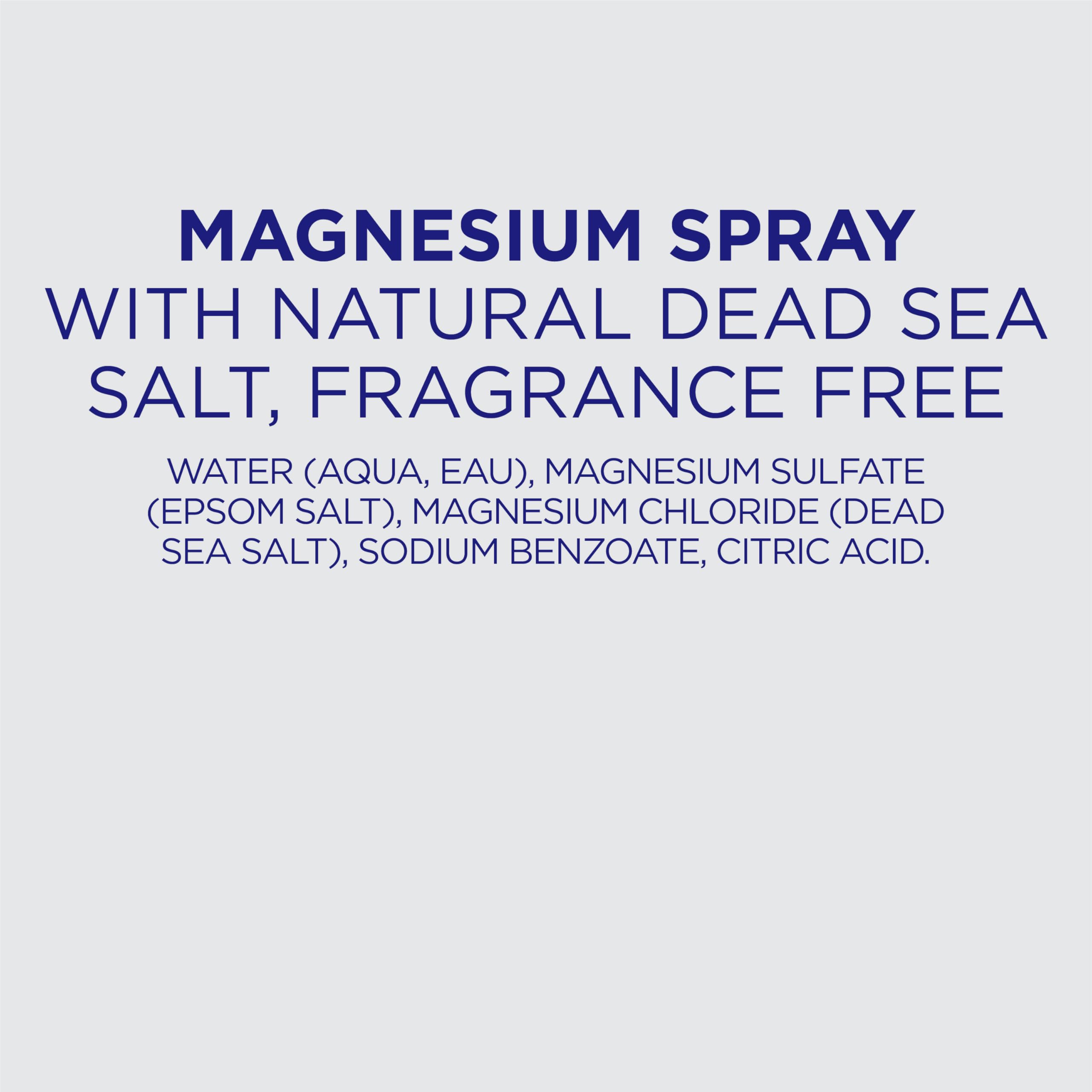 Dr Teal's Topical Magnesium Spray with Natural Dead Sea Salt, Fragrance Free, 8 fl oz (Pack of 2)