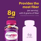 MiraFIBER Gummies, from The Makers of MiraLAX, 8g Per Serving, with B Vitamins, Metabolism Support, Gut Health for Men & Women, Prebiotic Fiber Gummies for Adults, Mixed Fruit Flavor 72Ct