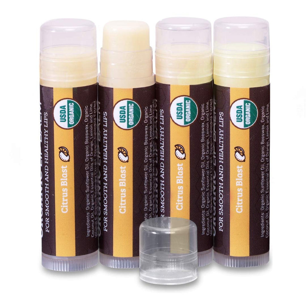 Buy now Earth's Daughter USDA Organic Lip Balm 6-Pack - Fruit Flavors, Beeswax, Coconut Oil, Vitamin E - Best Lip Repair Chapstick for Dry Cracked Lips - Moisturizing Lip Care at indiglob india