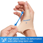 Buy now Velpeau Elastic Thumb Support Brace Liner (Pack of 2), Splashproof Thumb Wrist Compression Sleeve for Arthritis Pain, Tendonitis, Sprains, Sports, Fits Left & Right Hands (Khaki, Short Version, M) at indiglob india