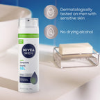 NIVEA MEN Sensitive Shave Gel, No Drying Alcohol, Mulitpack, 3 x 7 OZ | Shaving Gel for Men with Sensitive Skin, Enriched with VitaminPro Complex, No Drying Alcohol, Dermatologically Tested