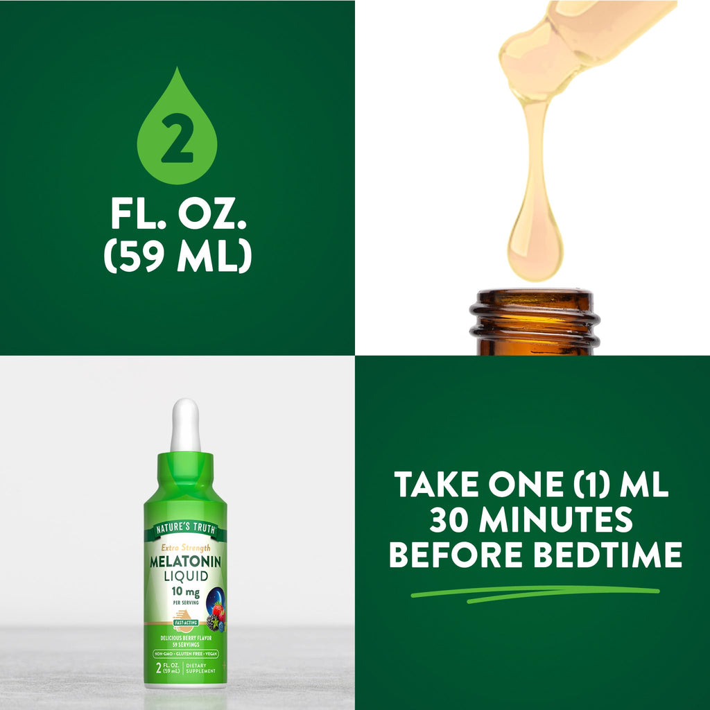 Nature's Truth Melatonin Liquid | 10 mg