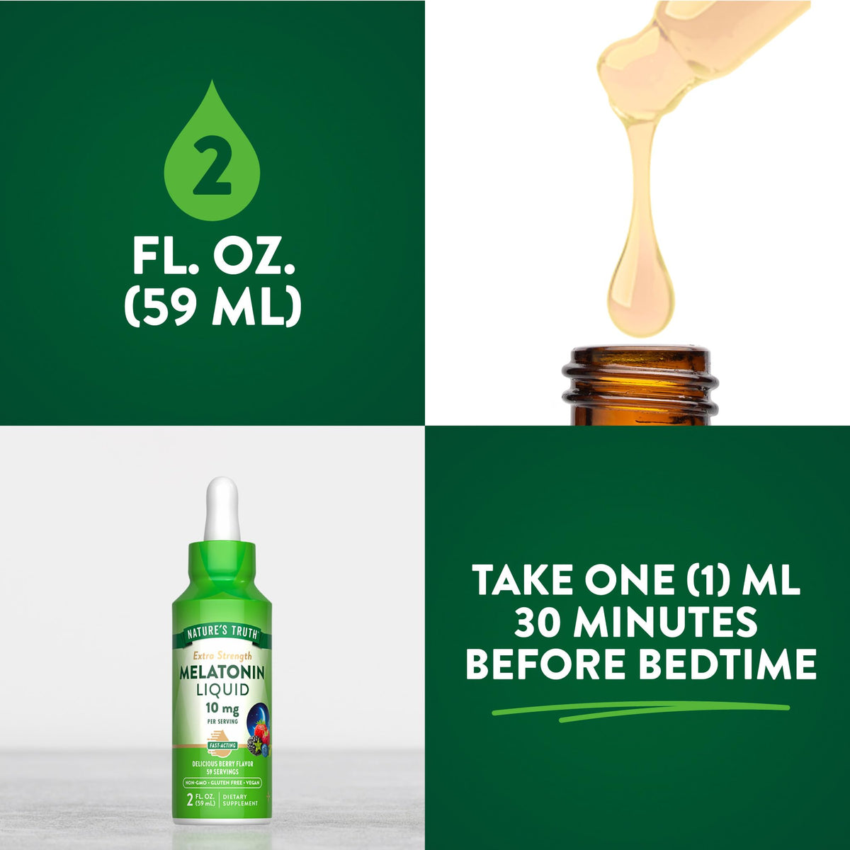 Nature's Truth Melatonin Liquid | 10 mg