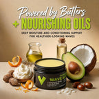 Veeta Superior Natural Wave Grease, Wave Butter and Wave Pomade for Men's 360 Waves, Non Greasy Shea and Tangerine Wave Cream Hair Moisturizer for Black Men, Defining Wave Formula for Wolfing, 4 oz