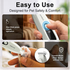 Upgraded Mini Dog Paw Trimmer with LED Light, Low Noise Small Pet Hair Trimmer 18mm Wide Curved Blade, 35dB Cordless Waterproof Pet Paw Grooming Clippers for Dogs, Cats, Paws, Ears, Face, Rump