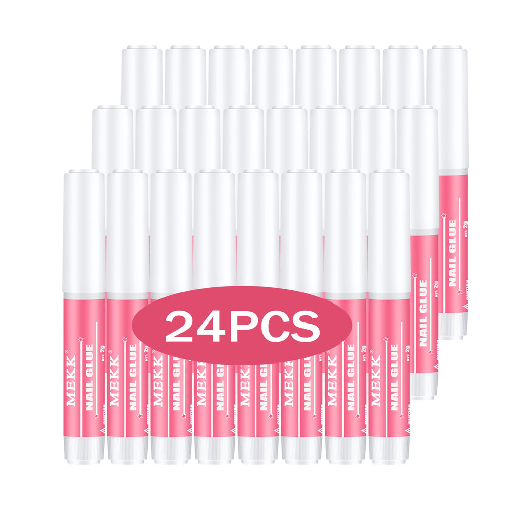 MEKK Nail Glue,Super Strong Nail Glue for Press Ons,Acrylic Nails,Nail Tips | 2g X 12Pcs,4 Weeks Long-Lasting,3-5s Quick Air Dry,Safe Formula,Professional Nail Glue for Home DIY & Salon Use,Nail Supplies