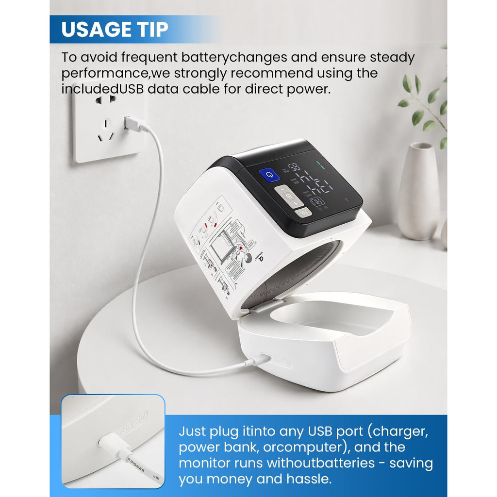 Saker Blood Pressure Monitor Upper Arm, No-Wrap BP Machine, FDA-Cleared