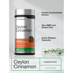 Horbäach Ceylon Cinnamon Capsules | 250 Count | Non-GMO, Gluten Free