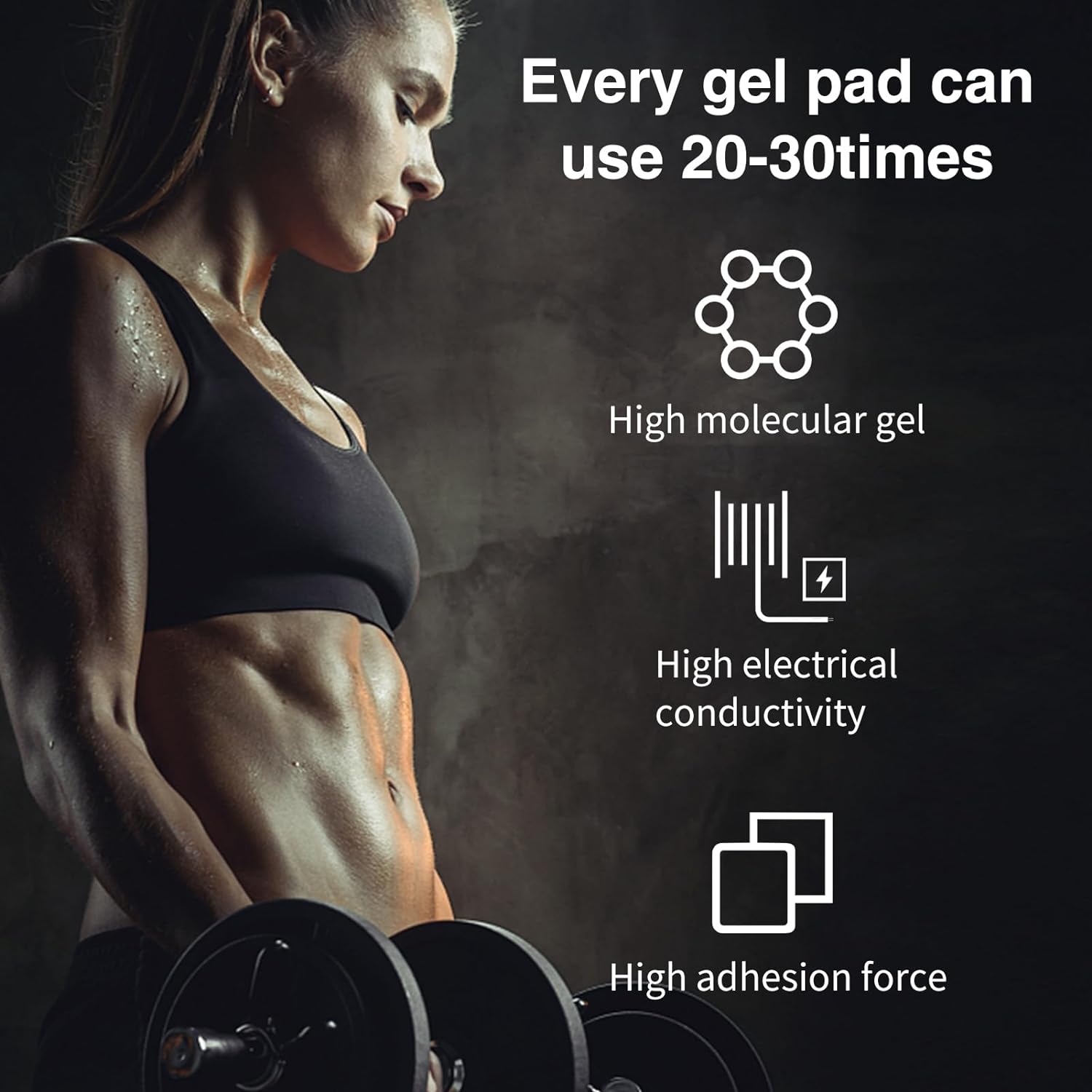 Buy now PAMASE 50/80 Pcs Gel Pads for Abs Stimulator - Replacement Pads for Abdominal Muscle Trainer, Reusable Ab Workout Toner Belt Accessory at indiglob india