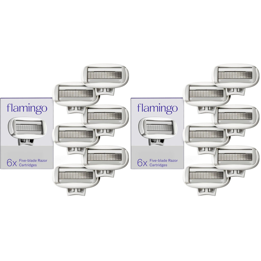 Flamingo Women's Original Razor Blade Refill Cartridges - 6 Count | 5-Blade Shaving Razors for Women