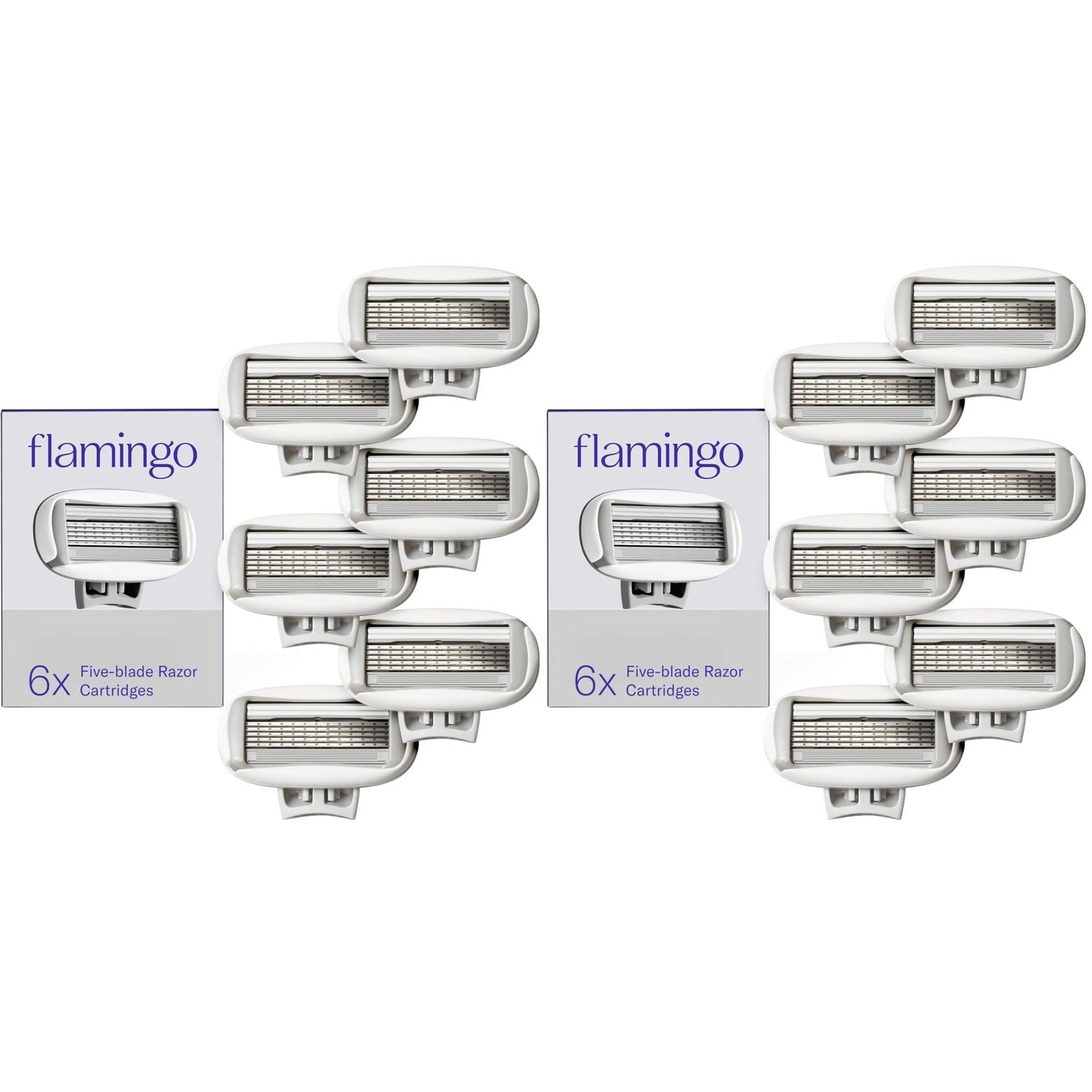 Flamingo Women's Original Razor Blade Refill Cartridges - 6 Count | 5-Blade Shaving Razors for Women