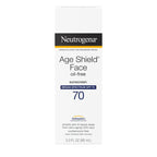 Buy now Neutrogena Age Shield Face Oil-Free Sunscreen Lotion with Broad Spectrum SPF 70, Non-Comedogenic Moisturizing Sunscreen to Help Prevent Signs of Aging, PABA-Free, 3 fl. oz (Pack of 3) at indiglob india