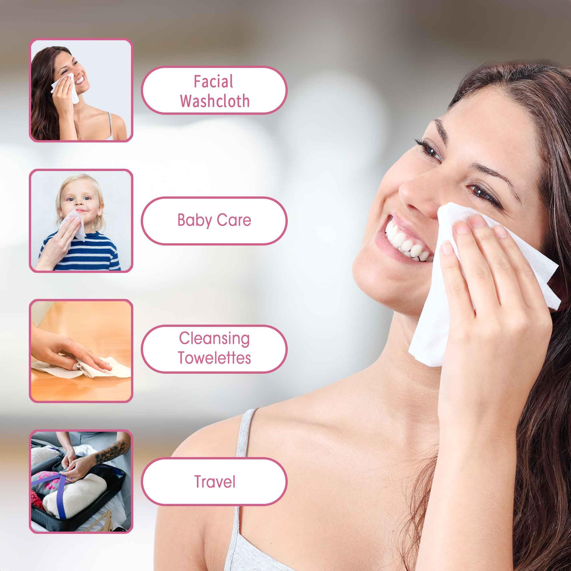 Buy now Disposable Face Towels, Extra Thick, 40 Count, Natural, Skin Cleansing Wipes at indiglob india