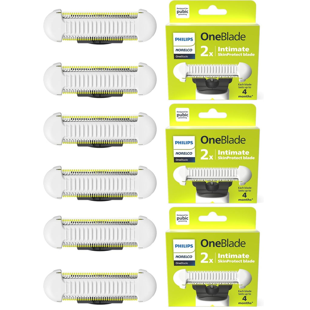 Philips Norelco OneBlade Skin Protect Replacement Blades, 2 Count | Genuine SkinProtect Blades, Designed for Intimate Pubic Grooming, Stainless Steel, Blades Last Up to 8 Months, QP229/80