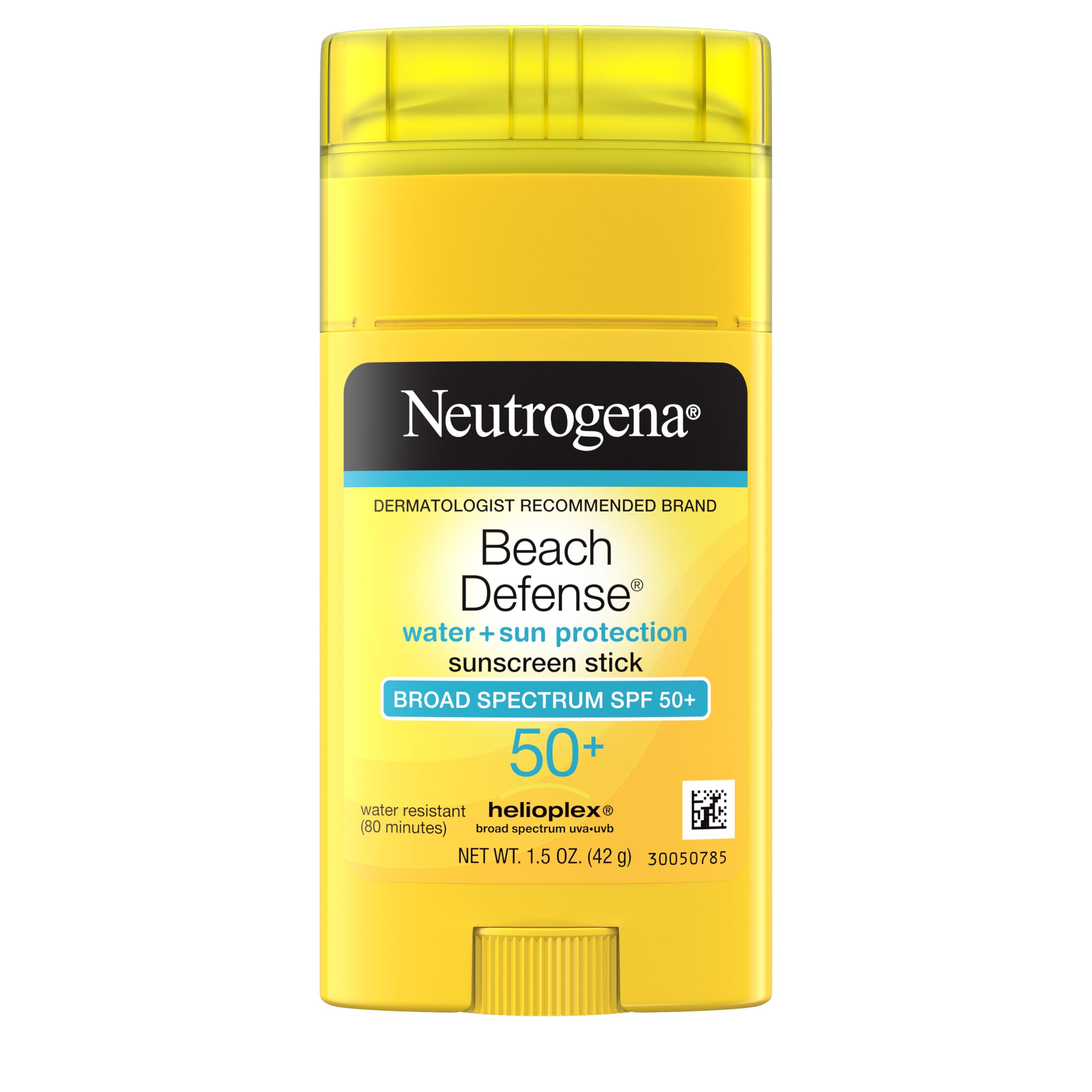 Neutrogena Beach Defense Sunscreen Stick SPF 50, 1.5 oz | Broad Spectrum SPF for UVA/UVB Protection, Water-Resistant up to 80 Minutes, No-Mess, Beach-Strength