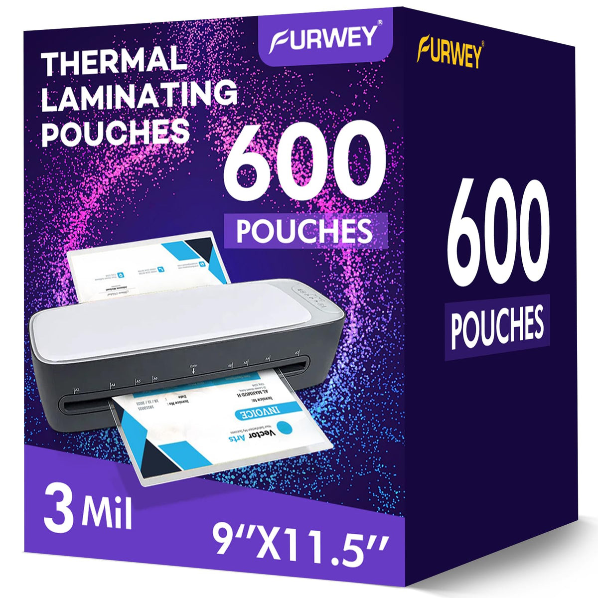 600 Pack Laminating Sheets, 3 Mil, 9 x 11.5 Inches Thermal Laminating Pouches Lamination Sheet Paper for Laminator, Clear, Letter Size, Office and School Supplies