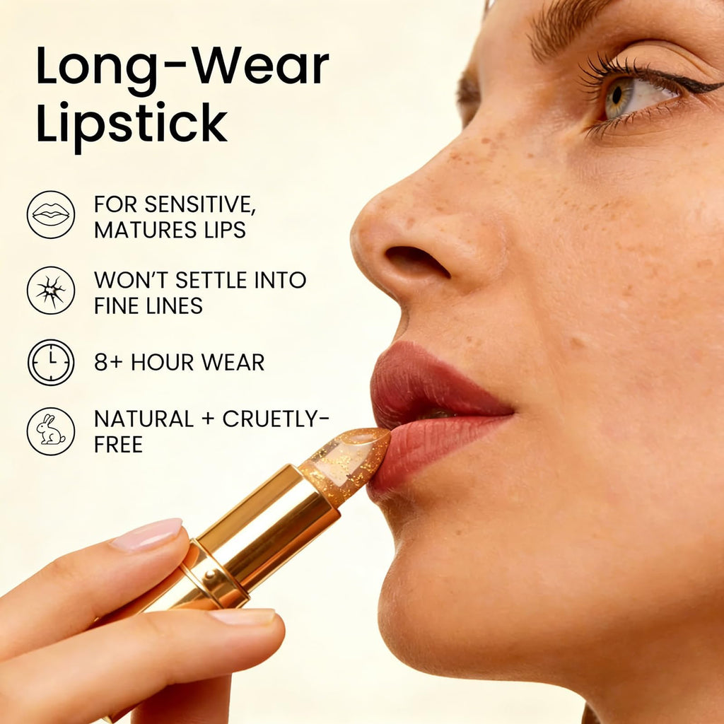 Kivora Lipstick for Mature Lips, Skin-Adaptive Clear Signature Lipstick That Changes Color, Transferproof Long-Lasting Hydration Tinted Lip Balm, pH Lipsticks for Old Women (1 Pcs)