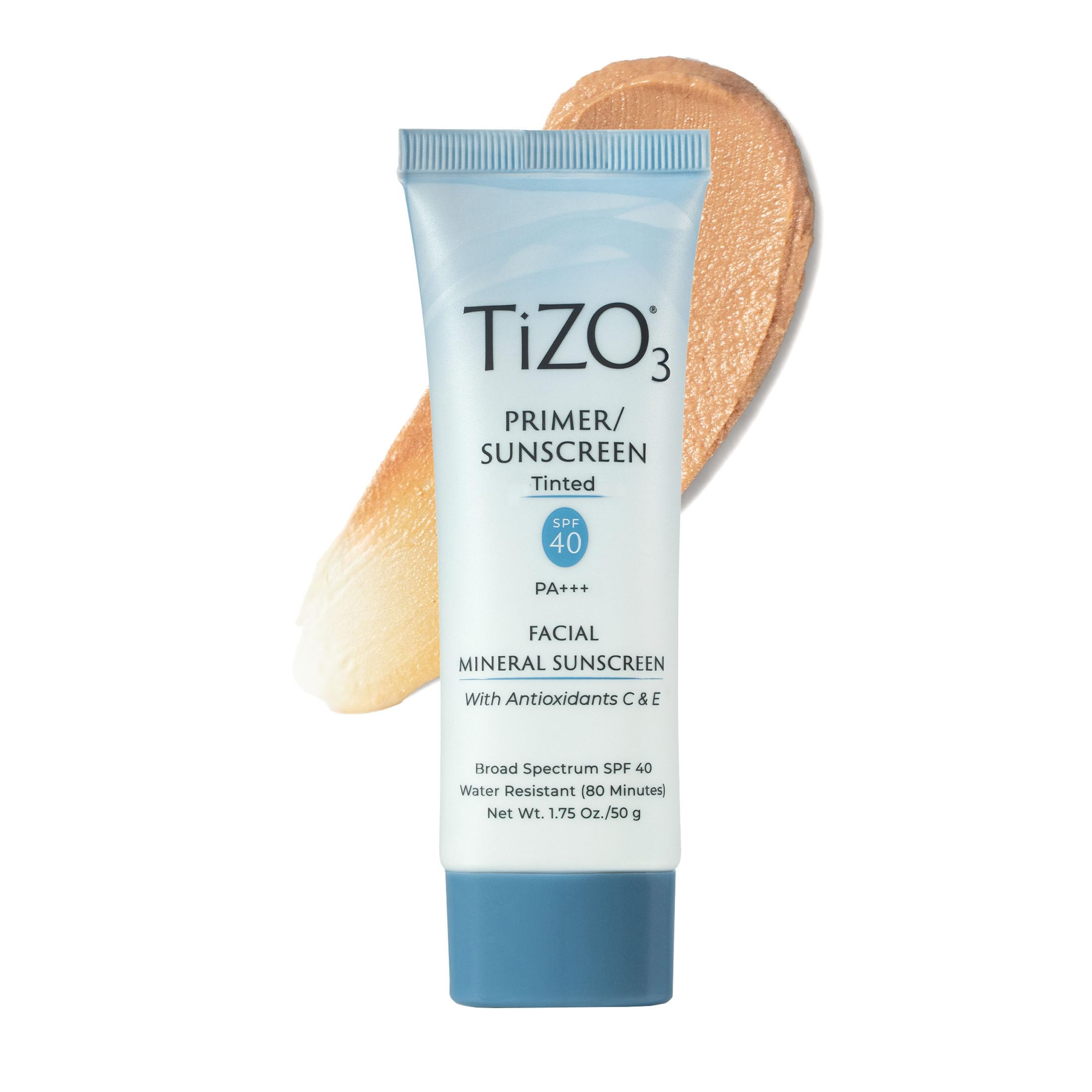 Buy now TiZO3 Facial Mineral Sunscreen and Primer, Tinted Broad Spectrum SPF 40 with Antioxidants, Sheer matte finish, Fragrance-Free, Oil-Free, Dermatologist-recommended, PA+++ 1.75 oz at indiglob india