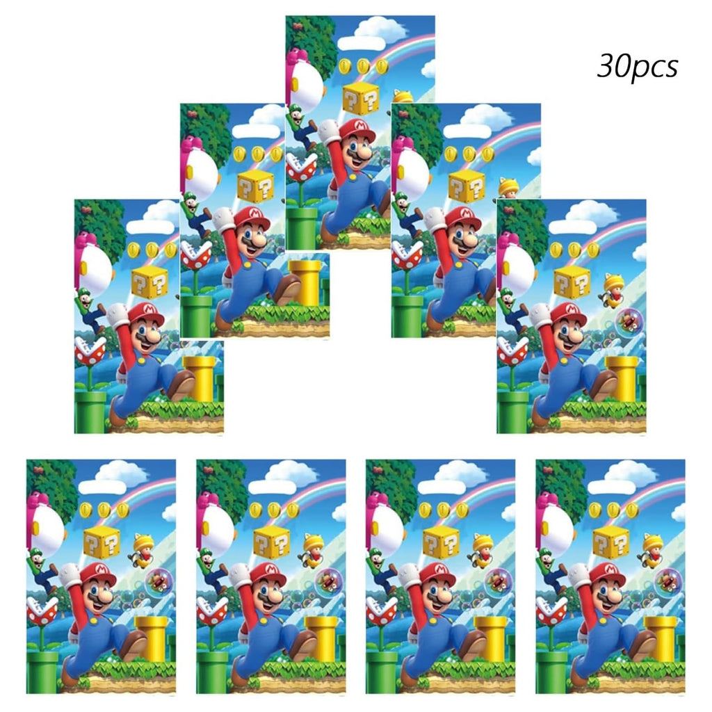 30 PCS Mario Themed Party Gift Bags, Party Supplies for Kids, Cute Mario Game Themed Party, Birthday Decoration Gift Bags Suitable for Girls or Boys