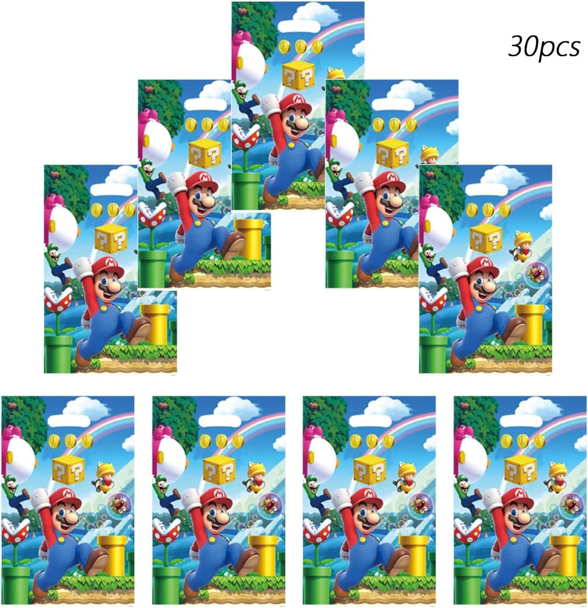 30 PCS Mario Themed Party Gift Bags, Party Supplies for Kids, Cute Mario Game Themed Party, Birthday Decoration Gift Bags Suitable for Girls or Boys