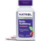 Natrol Biotin 10000mcg, for Healthy Hair, Skin & Nails, 200 Tablets | Support Healthy Hair, Skin and Nails for Those Low in Biotin, Support Healthy Carbohydrate, Fat & Protein Metabolism