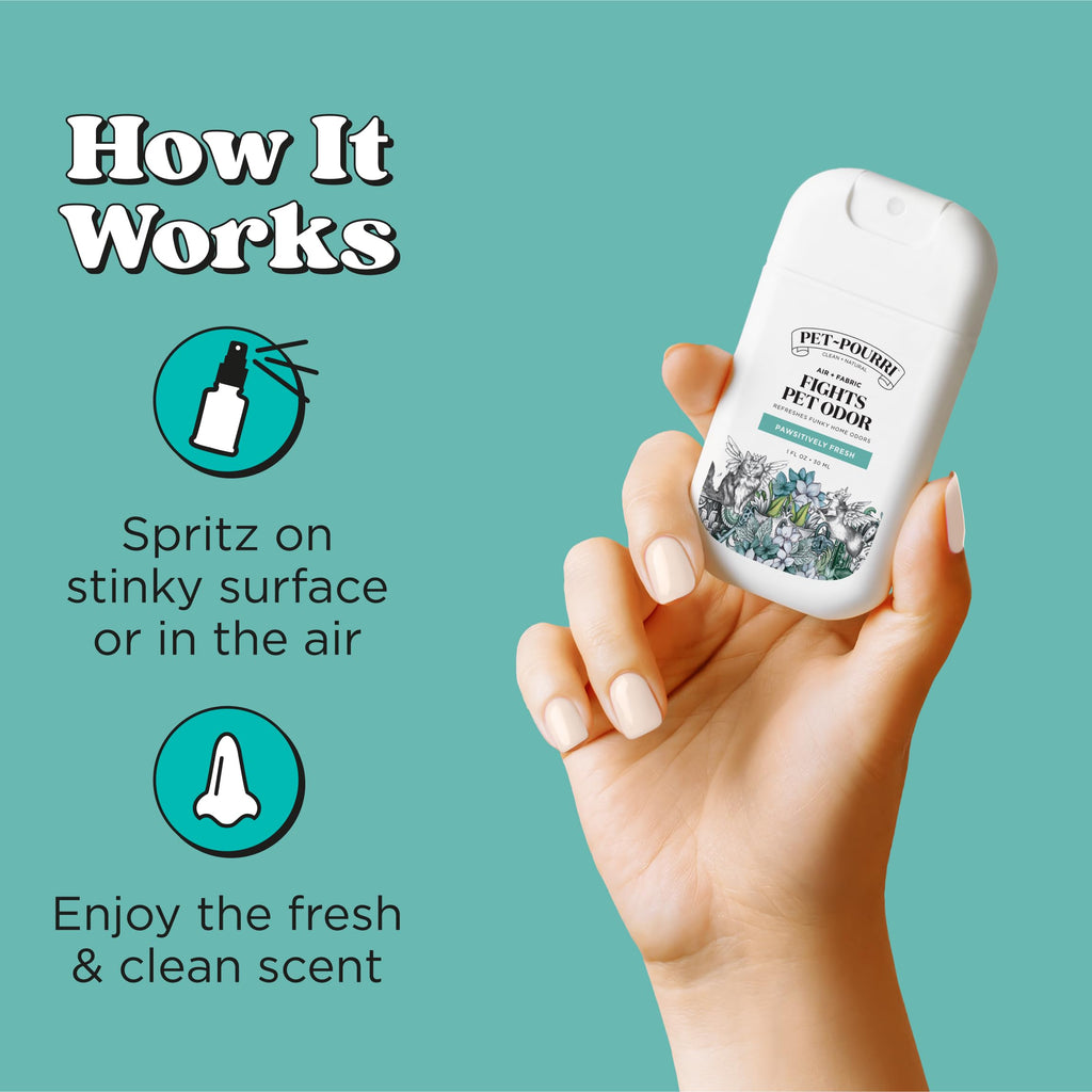 Pet-Pourri Pocket Deodorizer Spray, Pawsitively Fresh, 1 Fl Oz