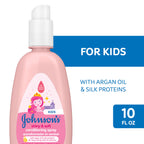 Johnson's Kids Shiny & Soft Hair Conditioning Spray with Argan Oil & Silk Proteins, Tear-Free Conditioning Spray for Shine & Softness, Gentle for Toddler Haircare, 10 fl. oz (Pack of 2)