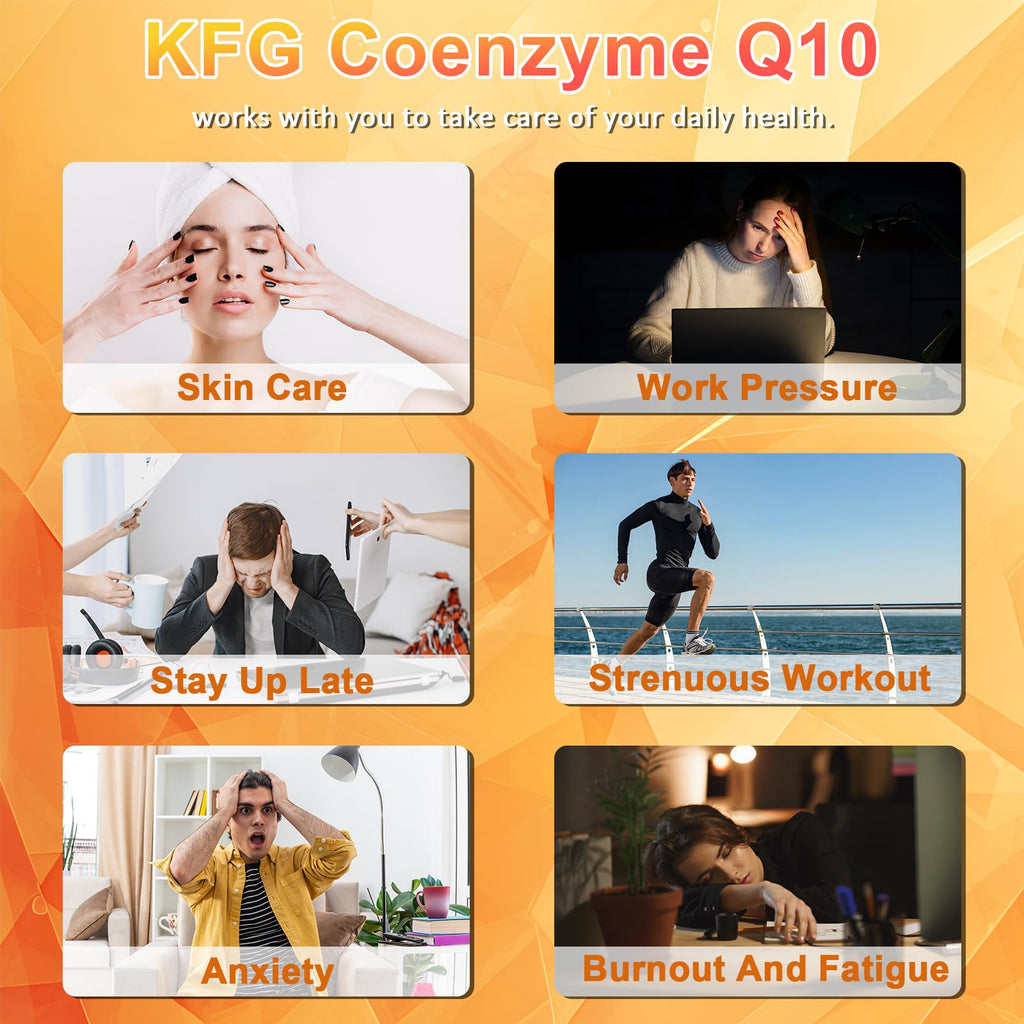 KFG CoQ10 400mg Softgels, Coenzyme Q10 Supplements Support Heart Health, Cardiovascular Health, Immune System & Cellular Energy Production, Gluten Free