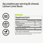 Momentous Creatine Monohydrate Chews, 5g per Serving, Lemon Lime | Supports Lean Muscle, Strength, & Recovery, Chewable Tablets, NSF Certified for Sport, Non-GMO & Gluten-Free (30 Servings)